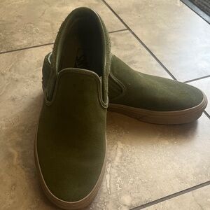 Vans Men's Olive Slip-On Sneakers